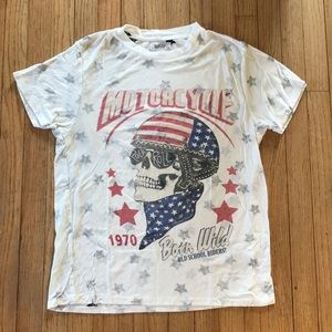 Lauren Moshi Stars and Motorcycle Skull Tee